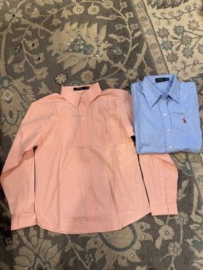 Polo by Ralph Lauren Men’s Button-Down Shirt - Pink and Light Blue